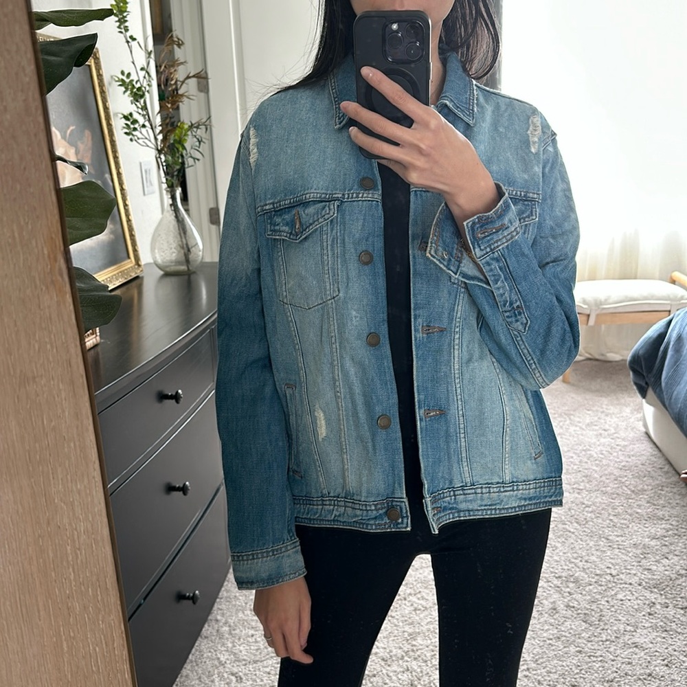 Zara Denim Washed Jacket Size S